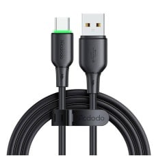USB į USB-C laidas Mcdodo CA-4751 su LED lempute 1.2 m (juoda)