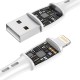 USB - Lightning kabelis VFAN Racing X05 3A 1m - Baltas