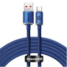 Baseus Crystal Shine kabelis USB - USB-C 5A 100W 1.2m mėlynas