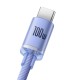 Baseus Crystal Shine USB – USB-C laidas 5A 1.2m – Violetinis