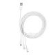 Baseus Superior Series 3in1 laidas USB - microUSB / USB-C / Lightning 3.5A 1.5m - Baltas