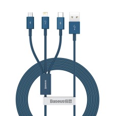 Baseus 3in1 Superior USB kabelis į micro USB / USB-C / Lightning 3.5 A 1.2m - Mėlynas