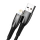 USB cable for Lightning Baseus Glimmer Series, 2.4A, 1m (Black)