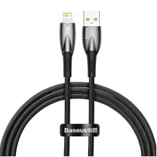 USB laidas, skirtas Lightning Baseus Glimmer Series, 2.4A, 1m (juodas)