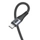 USB-Micro USB kábel Vipfan X10, 3A, 1.2m, fonott (fekete)