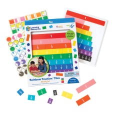 Rainbow Fraction Tiles with Case Learning Resources LER 0615