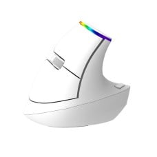 Belaidė vertikali pelė Delux M618C 2.4G 1600DPI RGB - balta