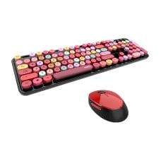 Wireless keyboard + mouse MOFII Sweet 2.4G - black and red