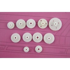 Set of 11 gears and sprockets - for electric motors