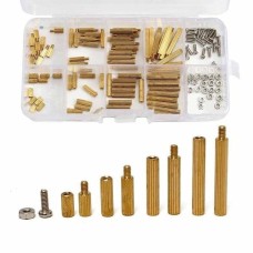 Set of 120 pieces Brass Screws and Spacer Bushes M3 - 5/10/15/20 mm