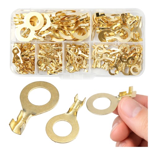 Set of 150 pcs - Uninsulated ring connector - cable terminal M3 M4 M5 M6 M8 M10 Set of 150 pcs - Uninsulated ring connector - cable terminal M3 M4 M5 M6 M8 M10
