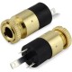 3.5mm headphone jack socket, screwed, gold-plated PJ-392