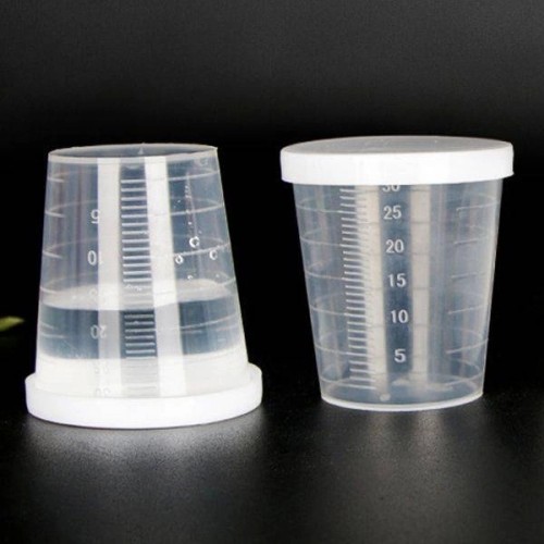 30ml measuring cup - Plastic container with lid - lockable 30ml measuring cup - Plastic container with lid - lockable