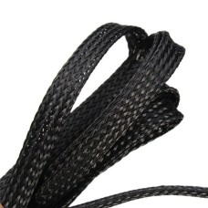 5mm cable braid - polyester braid/ braid - black - 1mb