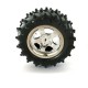 53x27mm plastic wheel - for robots and DIY vehicles - black studded tire and silver rim