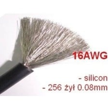Tinned copper silicone wire 16AWG - 252 wires - 1.3mm2 - black