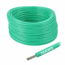 Alavuotas varinis silikoninis laidas 26AWG - 28 gyslų - 0.14 mm2 - žalia - lankstus