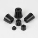 Round rubber feet - 28x22x15mm - black - for furniture - 4 pcs.