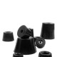 Round rubber feet - 28x22x15mm - black - for furniture - 4 pcs.