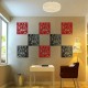 Openwork panel for the wall - red 40x40cm - screen partition - wall decoration