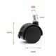 Furniture castor for cabinet armchair 39mm - swivel casters with brake - M8
