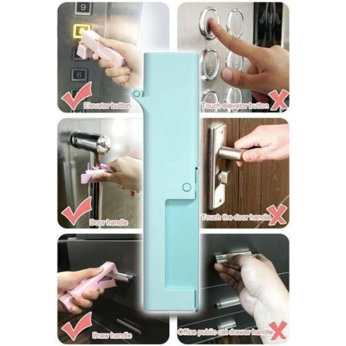 Assistant for contactless door opening - blue - portable elevator button Assistant for contactless door opening - blue - portable elevator button