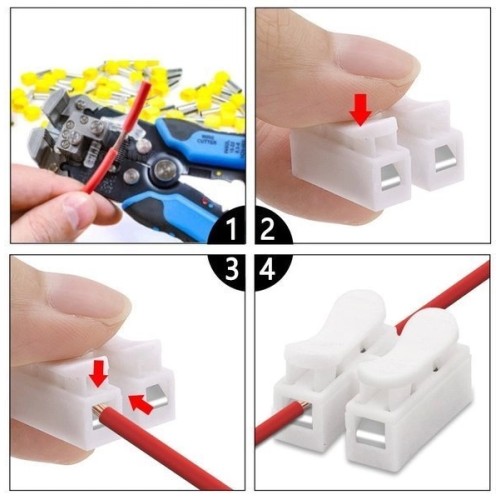 CH2 lighting quick connector - 10pcs - Clamp connector for 0.5-2.5mm2 cable CH2 lighting quick connector - 10pcs - Clamp connector for 0.5-2.5mm2 cable