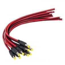 DC 5.5/2.1 mm jack plug with cable - 220 mm - for