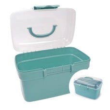 Storage box with handle 20x15x10.5cm - transparent - plastic - organizer
