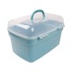 Storage box with handle 20x15x10.5cm - transparent - plastic - organizer