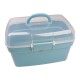 Storage box with handle 20x15x10.5cm - transparent - plastic - organizer