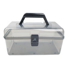 Dėžutė su rankena 20x15x10.5cm - skaidri - plastikinė - organizatorius