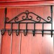 Door clothes hanger with 7 hooks - black - door holder