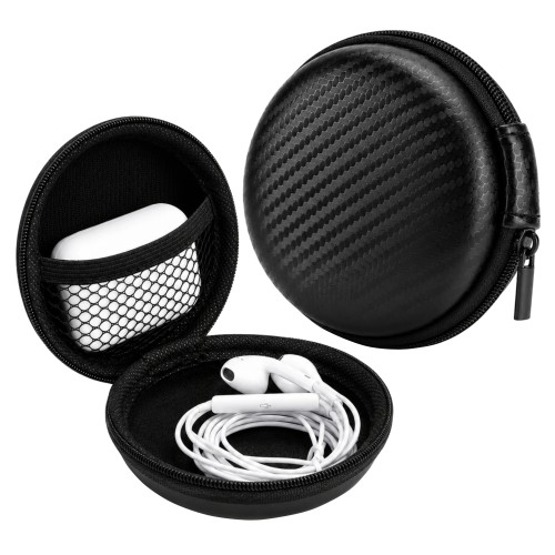 Etui Na Słuchawki Pokrowiec Case 80x80x35mm Czarny Carbon Pudełko Z Siatką Etui Na Słuchawki Pokrowiec Case 80x80x35mm Czarny Carbon Pudełko Z Siatką