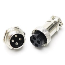 GX12 4-PIN screw industrial connector - plug with socket