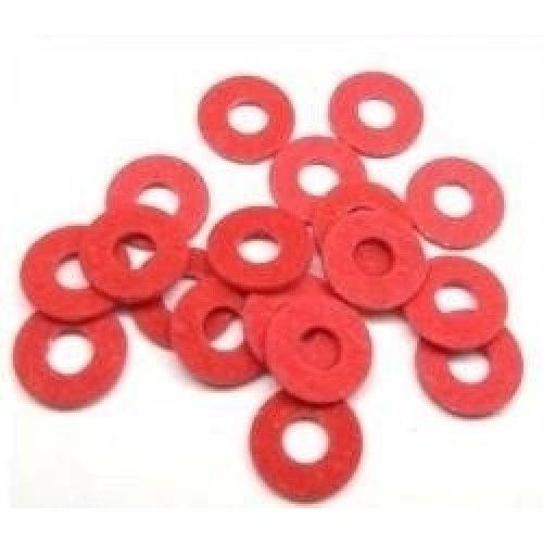 Insulating washer M5x10x1mm - Pressboard - red - 10 pcs. Insulating washer M5x10x1mm - Pressboard - red - 10 pcs.