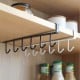 Hanger suspended under the cabinet - black - holder with hooks for cups