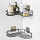 Corner bathroom shelf - black - Shower basket for shampoo gel #KOMIS