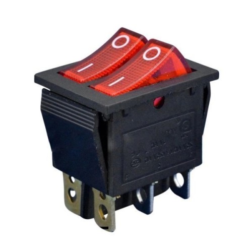 KCD3 rocker switch - ON/OFF switch - 220V - 6 PIN KCD3 rocker switch - ON/OFF switch - 220V - 6 PIN