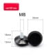 Foot with joint 35x18mm black - furniture leg M8 - adjustable foot for furniture