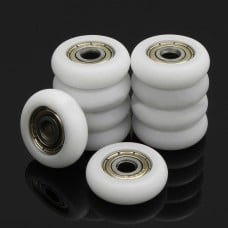 Guide wheel 5x21.5x7mm - axis 5mm - nylon - bearings - for 3D printers and machines.