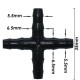 Kryžminis skersinis 4x7 mm - adapteris augalų laistymo sistemai - sodo žarnos jungtis
