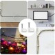 Square cable holder with 6mm nail - 100 pieces - white - cable holder
