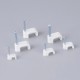 Square cable holder with 6mm nail - 100 pieces - white - cable holder