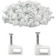 Square cable holder with 8mm nail - 100 pieces - white - cable holder