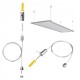 LED panel mounting cable - 2m - for guides - with T-bolt - steel cable for LED lamps and fixtures