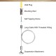 LED panel mounting cable - 2m - for guides - with T-bolt - steel cable for LED lamps and fixtures