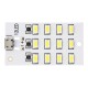 LED plokštė 5730 SMD Micro USB 12 diodų 5V šaltai balta šviesa LED plokštė 5730 SMD Micro USB 12 diodų 5V šaltai balta šviesa
