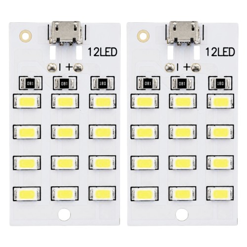 LED plokštė 5730 SMD Micro USB 12 diodų 5V šaltai balta šviesa LED plokštė 5730 SMD Micro USB 12 diodų 5V šaltai balta šviesa