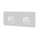 Self-adhesive hanger - 6x14cm double with hooks - wall mount Self-adhesive hanger - 6x14cm double with hooks - wall mount